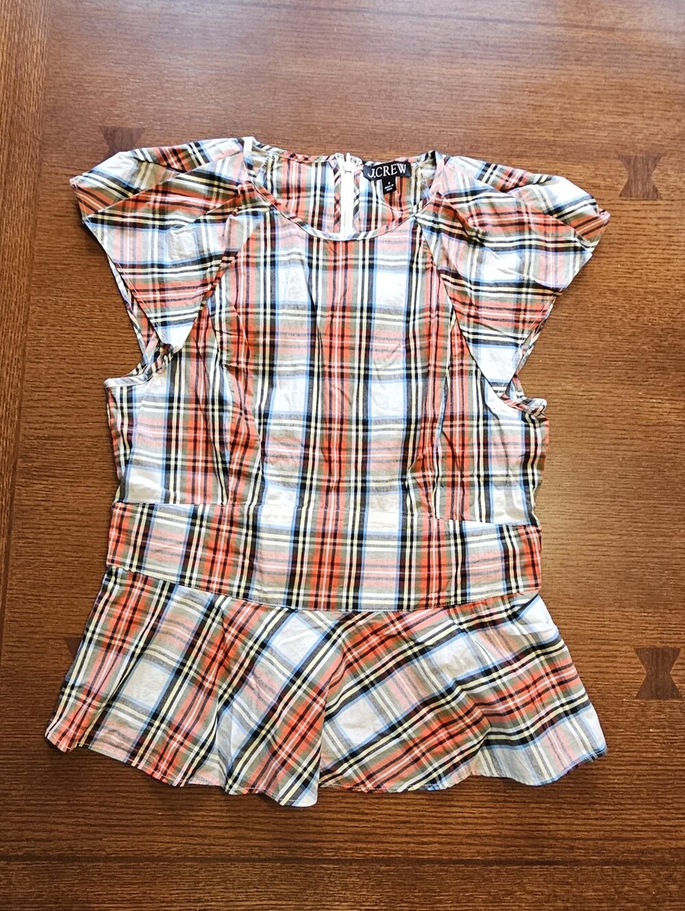 J. Crew Tartan Plaid Cap Sleeve Tank Size 8